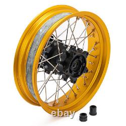 Jantes à rayons avant et arrière 19X3 & 17X4.25 pour BMW G310GS, jante dorée, moyeu noir.