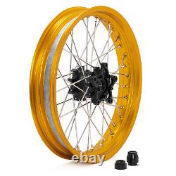 Jantes à rayons avant et arrière 19X3 & 17X4.25 pour BMW G310GS, jante dorée, moyeu noir.