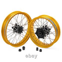 Jantes à rayons avant et arrière 19X3 & 17X4.25 pour BMW G310GS, jante dorée, moyeu noir.