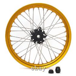 Jantes à rayons avant et arrière 19X3 & 17X4.25 pour BMW G310GS, jante dorée, moyeu noir.