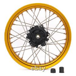 Jantes à rayons avant et arrière 19X3 & 17X4.25 pour BMW G310GS, jante dorée, moyeu noir.