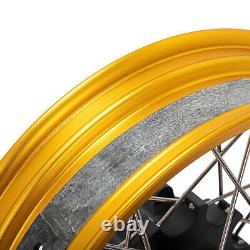 Jantes à rayons avant et arrière 19X3 & 17X4.25 pour BMW G310GS, jante dorée, moyeu noir.