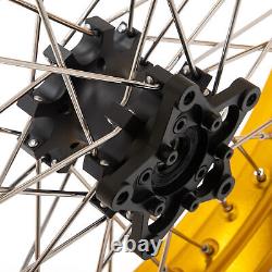 Jantes à rayons avant et arrière 19X3 & 17X4.25 pour BMW G310GS, jante dorée, moyeu noir.
