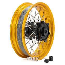 Jantes à rayons avant et arrière 19X3 & 17X4.25 pour BMW G310GS, jante dorée, moyeu noir.
