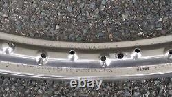 Jantes de roue en chrome authentiques Dunlop à 40 rayons pour James Super Swift à l'avant et à l'arrière.