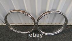 Jantes de roue en chrome authentiques Dunlop à 40 rayons pour James Super Swift à l'avant et à l'arrière.