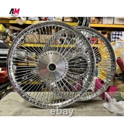 Jantes de roues avant et arrière en chrome 72 rayons avec pneus complets pour Honda C50 C70 C90 GBO