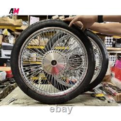 Jantes de roues avant et arrière en chrome 72 rayons avec pneus complets pour Honda C50 C70 C90 GBO