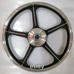 Jantes de sport Honda C70 Passport 1 paire noire avec bagues de roulement 5 rayons de 17 pouces