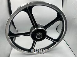 Jantes de sport Honda C70 Passport 1 paire noire avec bagues de roulement 5 rayons de 17 pouces