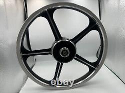 Jantes de sport Honda C70 Passport 1 paire noire avec bagues de roulement 5 rayons de 17 pouces