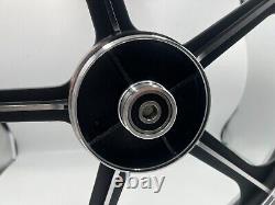 Jantes de sport Honda C70 Passport 1 paire noire avec bagues de roulement 5 rayons de 17 pouces