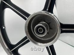 Jantes de sport Honda C70 Passport 1 paire noire avec bagues de roulement 5 rayons de 17 pouces