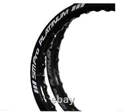 Jantes noires SM PRO HONDA CRF110 & kit de rayons Bulldog avant et arrière CRF BBR 100%