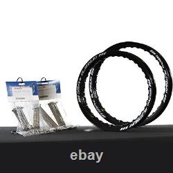 Jantes noires SM Pro et kits de rayons pour Honda CRF110 avant et arrière BBR Excel CRF