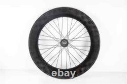 Jeu de roues avant arrière en carbone pour vélo à pignon fixe, 3 rayons, profondeur de 88 mm