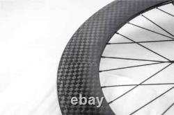 Jeu de roues avant arrière en carbone pour vélo à pignon fixe, 3 rayons, profondeur de 88 mm