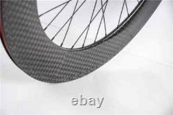 Jeu de roues avant arrière en carbone pour vélo à pignon fixe, 3 rayons, profondeur de 88 mm
