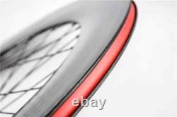 Jeu de roues avant arrière en carbone pour vélo à pignon fixe, 3 rayons, profondeur de 88 mm