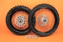Jeu de roues avant et arrière KTM 300 XCW 2006-2023 18/21 jante moyeu centre rayons pneu