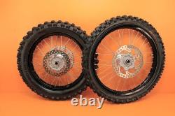 Jeu de roues avant et arrière KTM 300 XCW 2006-2023 18/21 jante moyeu centre rayons pneu