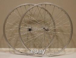 Jeu de roues avant et arrière de vélo en alliage 26x1.75 14g 36 rayons essieu 3/8 moyeu libre argent