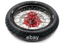 KKE 17 CUSH Roues Pneus Pour Honda XR650L 1993-2024 Jeu de Jantes Supermoto