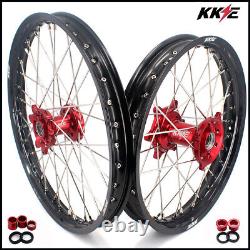 Kke 21/19 MX Dirt Bikes Roues Rims Set Pour Honda Cr125r Cr250r 2002-2013 Rouge