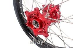 Kke 21/19 MX Dirt Bikes Roues Rims Set Pour Honda Cr125r Cr250r 2002-2013 Rouge