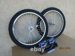 NOUVEL ENSEMBLE DE JANTES DE BICYCLETTE CHROMÉES, À RAYONS ROBUSTES DE 20 POUCES, AVEC PNEUS, CHAMBRES À AIR ET PROTECTIONS