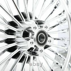 Nouveau Chrome Fat Spoke Front & Rear Wheel Rims Softail Touring 16 X 3.5