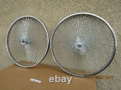 Nouveau jeu de jantes de vélo en chrome de 26'' - 140 rayons pour cruiser, tricycle, chopper