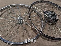 Nouvelles jantes de vélo Chrome 26x1.75, avant et arrière, ensemble de vitesse 5, 36 rayons HD.