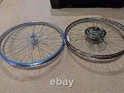 Nouvelles jantes de vélo Chrome 26x1.75, avant et arrière, ensemble de vitesse 5, 36 rayons HD.