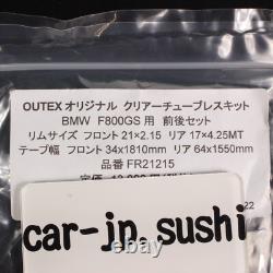 OUTEX Pour BMW F800GS Kit Tubeless Transparent pour Roue à Rayons FR21215 Avant & Arrière