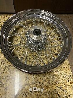 Oem Harley Softail 16x3 Chrome Rayon Avant Et Arriere Roues Décollages 3/4