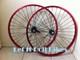 Paire De Roues En Alliage Pour V&eacute;lo 26 X 1,75 Rouges Avec Rayons Noirs Pour V&eacute;los Cruiser