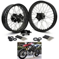 Pour BMW G310GS Moyeu CNC Aluminium Noir Roues à Rayons Avant Arrière 19x3 17x4.25