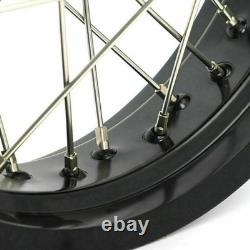 Pour BMW G310GS Moyeu CNC Aluminium Noir Roues à Rayons Avant Arrière 19x3 17x4.25