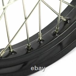 Pour BMW G310GS Moyeu CNC Aluminium Noir Roues à Rayons Avant Arrière 19x3 17x4.25