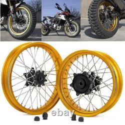 Pour BMW G310 GS Roues à Rayons Avant Arrière 19x3.0 17x4.25 Jante Dorée en Fonte avec Moyeu