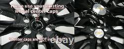 Pour Chevrolet Silverado 1500 2019-2021 Black 20 Wheel Skins Hub Caps Rim Covers