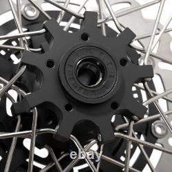 Pour Honda CB400X 19 & 17 Roues à rayons avant arrière Jantes dorées Disques de moyeu noirs Ensemble