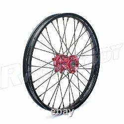 Pour Honda Cr Crf 125 250 450 Crf250 Crf450 Roue Rim 21 19 Black Rims Red Hub