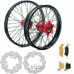 Pour Honda Ensemble de roues à rayons CNC 21 avant 18 arrière CRF450R 02-12 CRF250R 04-13
