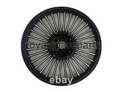 Pour Royal Enfield Classic 500 Parado 32 Rayons Jantes en alliage noires avant et arrière D1