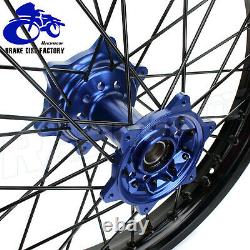 Pour Yamaha 21/18 Enduro Spoked Roue Rim Set Yz250f Yz450f 2009-2013 Blue Hubs