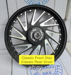Pour jantes en alliage à 16 rayons avant et arrière pour Royal Enfield Classic 350 500