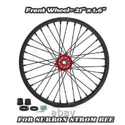 ROUES À RAYONS TARAZON 21x1.6 18x2.15 Avant et Arrière avec Jantes et Moyeux pour Sur Ron Storm Bee