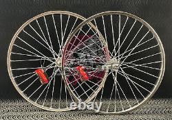 ROUE AVANT OU ARRIÈRE DE STYLE SCHWINN AVEC JANTE EN CHROME ET RAYONS 36 G 12, ADAPTÉE AUX PNEUS S2